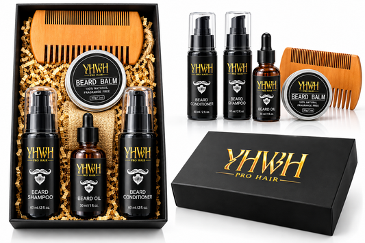 YHWH Pro Hair Premium Beard Care Kit – Complete 5-Piece Beard Grooming & Gift Set