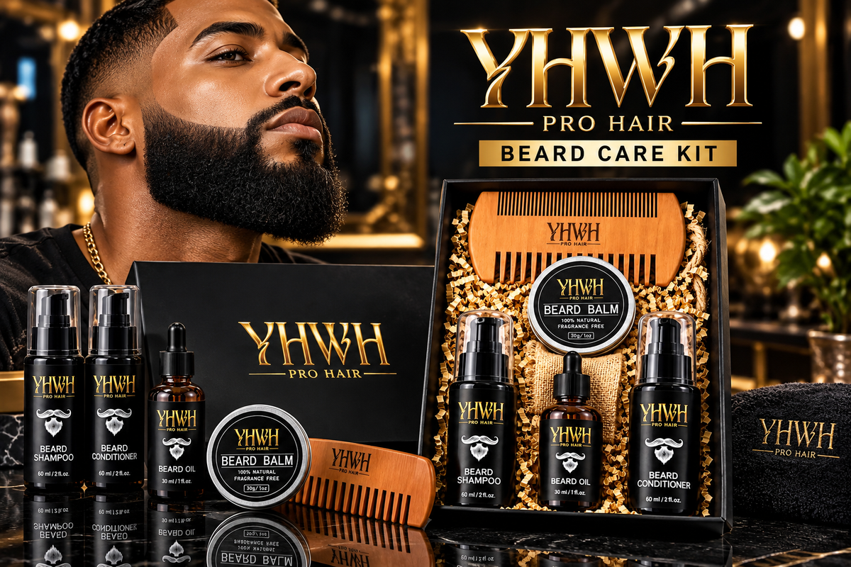 YHWH Pro Hair Premium Beard Care Kit – Complete 5-Piece Beard Grooming & Gift Set